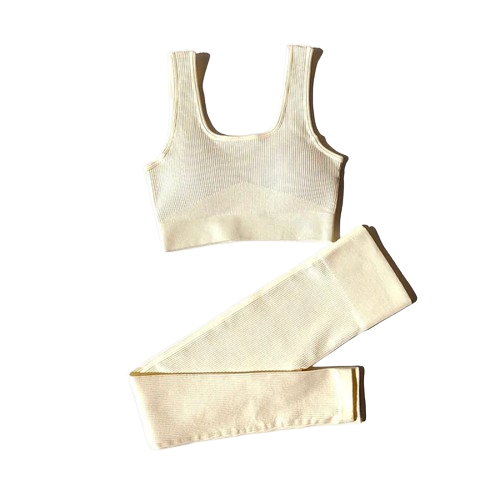 CONJUNTO FITNESS FEMININO SEM COSTURA- Legging e Top Com Alças Duplas