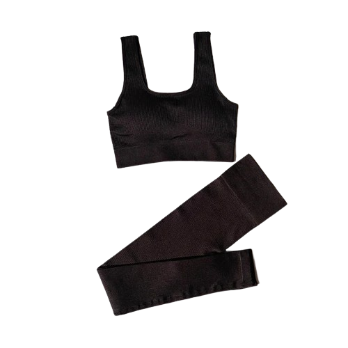 CONJUNTO FITNESS FEMININO SEM COSTURA- Legging e Top Com Alças Duplas