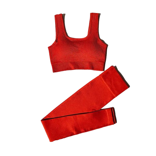 CONJUNTO FITNESS FEMININO SEM COSTURA- Legging e Top Com Alças Duplas