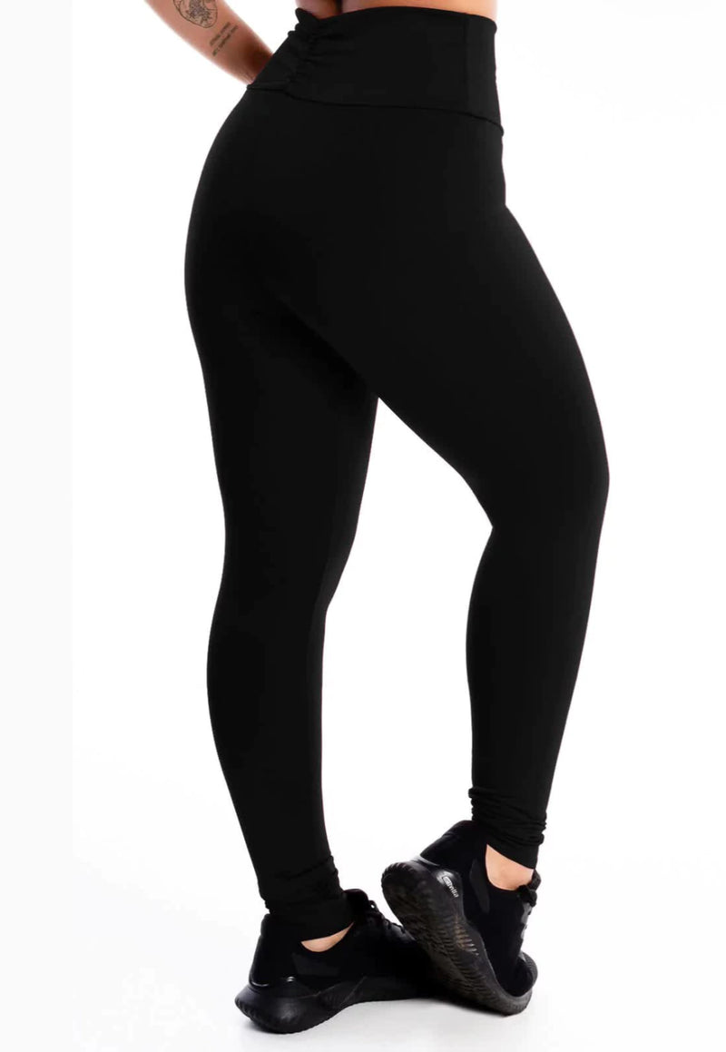 Calça Legging Lisa com Cós Transpassado