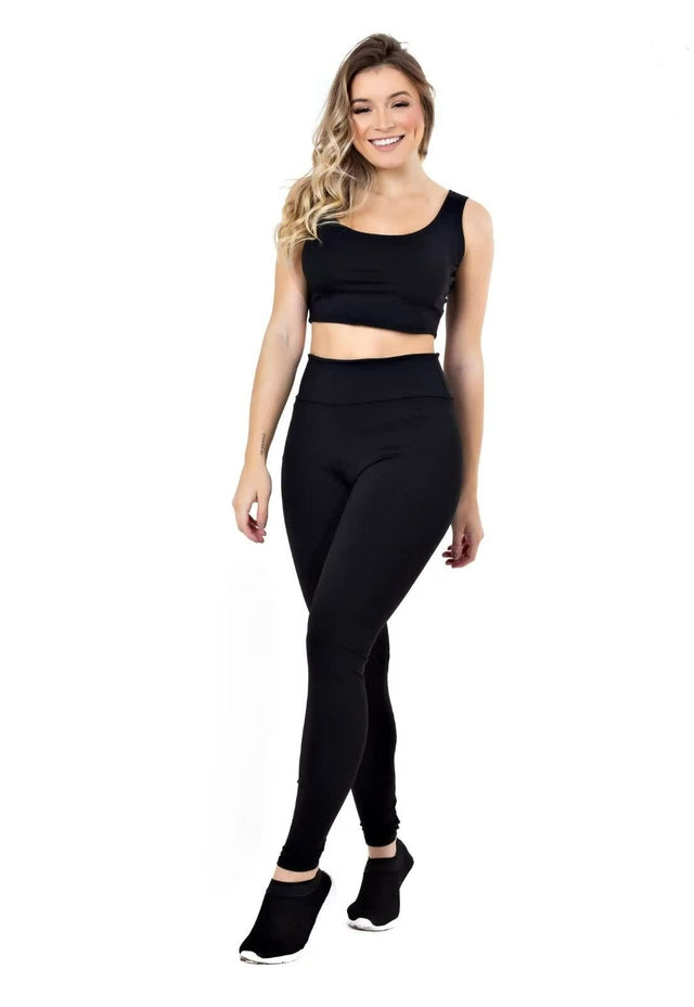 Conjunto Legging + Cropped Basic Preto