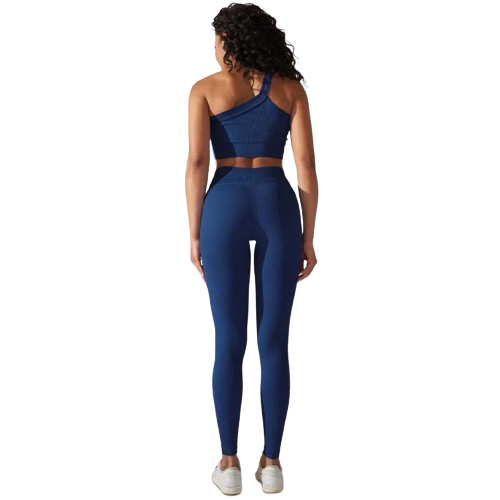 Conjunto Fitness Feminino - Legging Cintura Alta e Top de um ombro