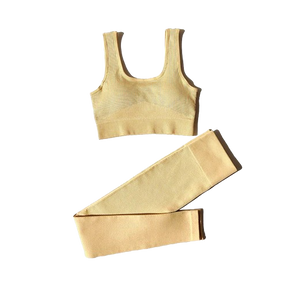 CONJUNTO FITNESS FEMININO SEM COSTURA- Legging e Top Com Alças Duplas
