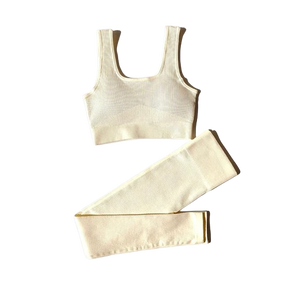 CONJUNTO FITNESS FEMININO SEM COSTURA- Legging e Top Com Alças Duplas