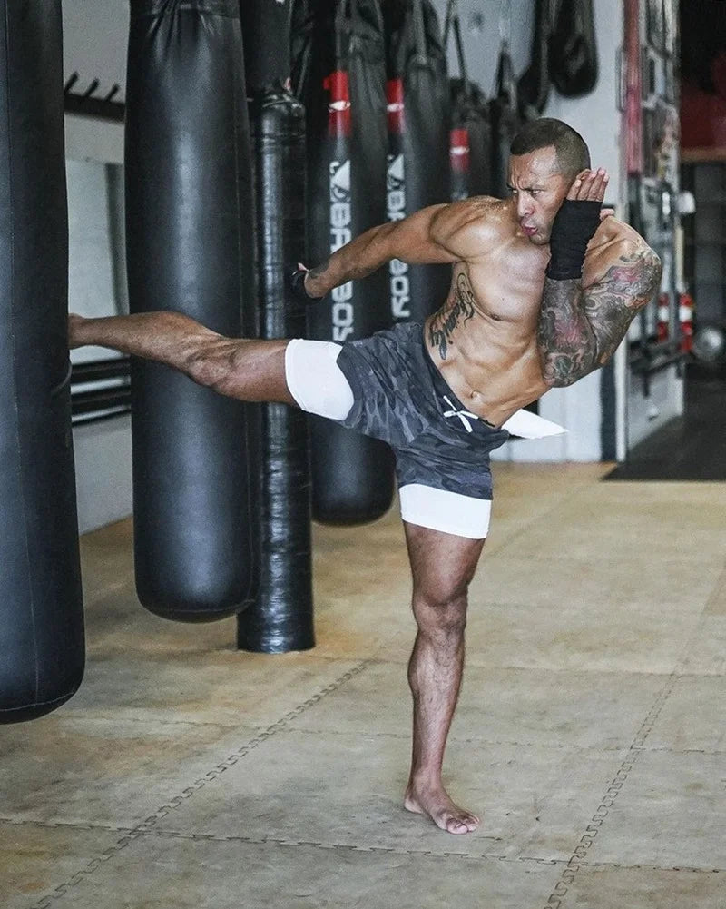 Shorts Esportivo Masculino 2 em 1 - Com Bolso Interno Para Celular