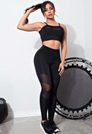 Conjunto Legging e Top com Tela Estilizada