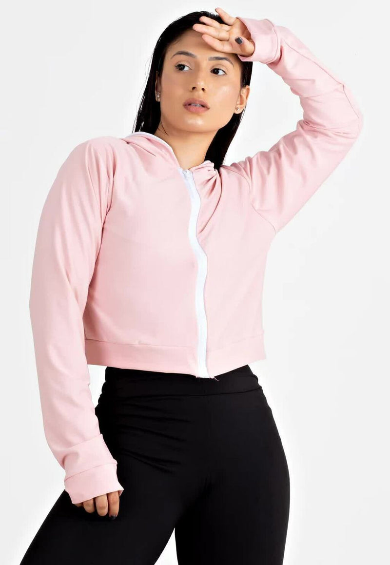 Casaco com Zíper Rosa