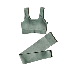 CONJUNTO FITNESS FEMININO SEM COSTURA- Legging e Top Com Alças Duplas